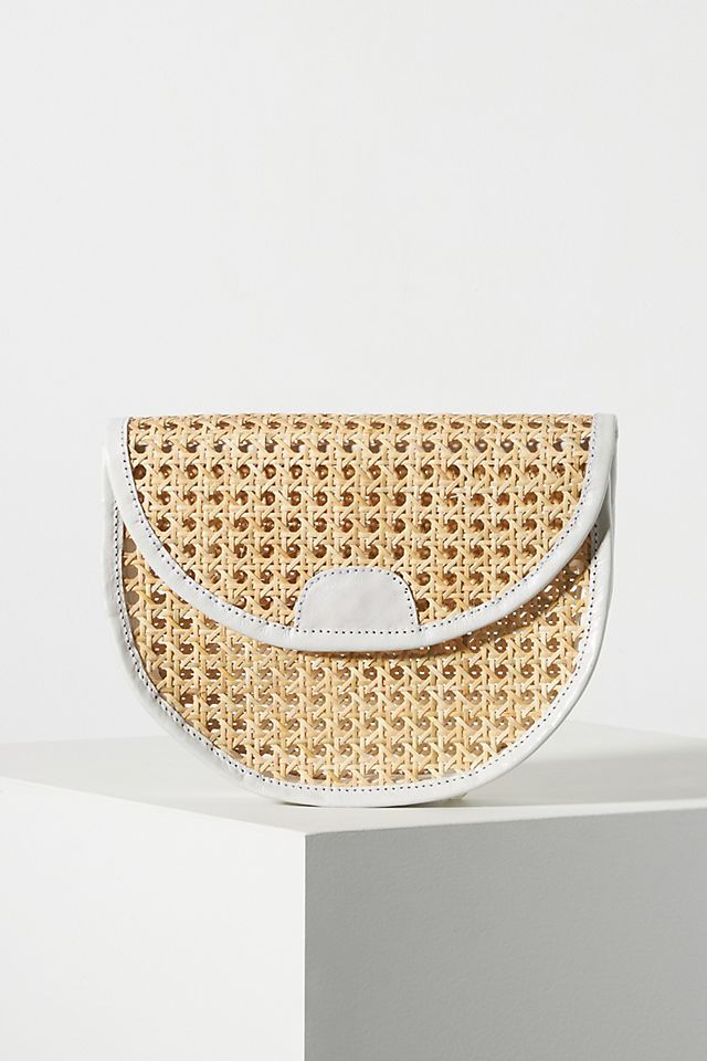 Leather-Trimmed Wicker Crossbody Bag | Anthropologie (US)