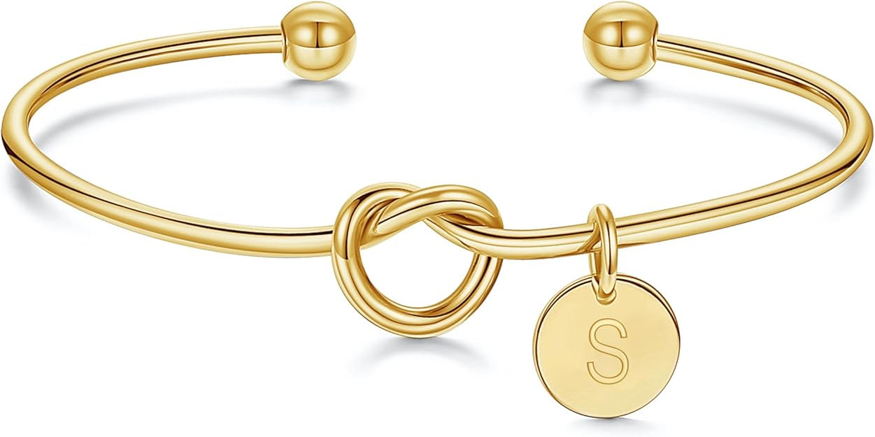 Turandoss Initial Bracelets for Women - Dainty Knot Letter A-Z Initial Bracelet for Women, Person... | Amazon (US)