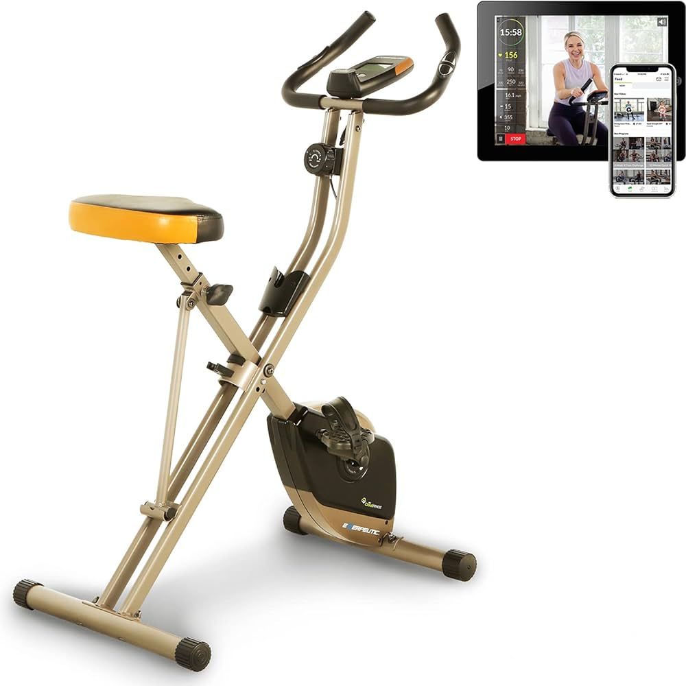 Exerpeutic Gold Heavy Duty Foldable Exercise Bike with 400 lbs Weight Capacity | Amazon (US)