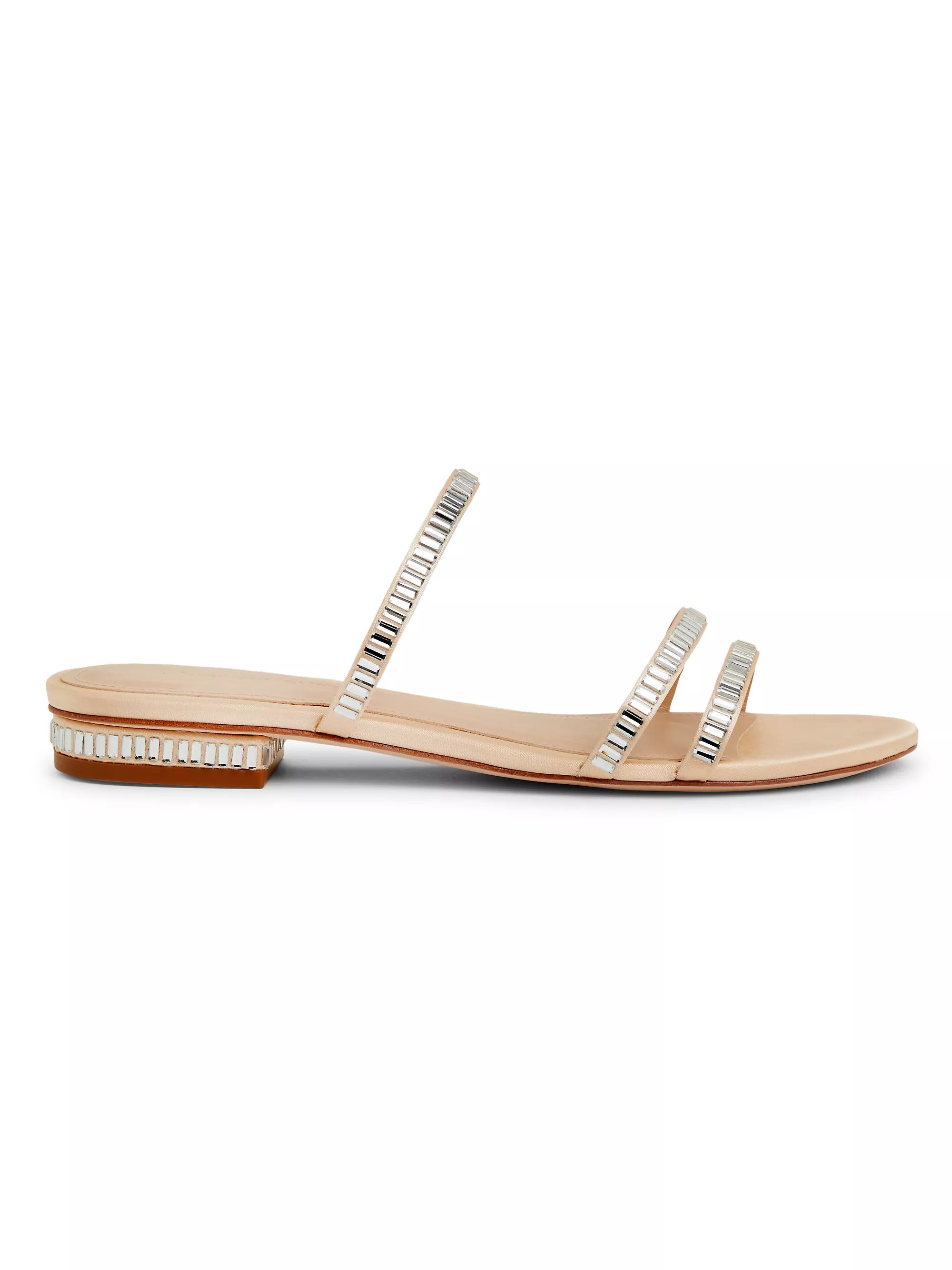 Crystal-Embellished Flat Sandals | Saks Fifth Avenue