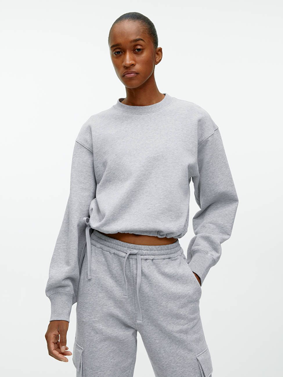 Cropped Drawstring Sweatshirt | ARKET