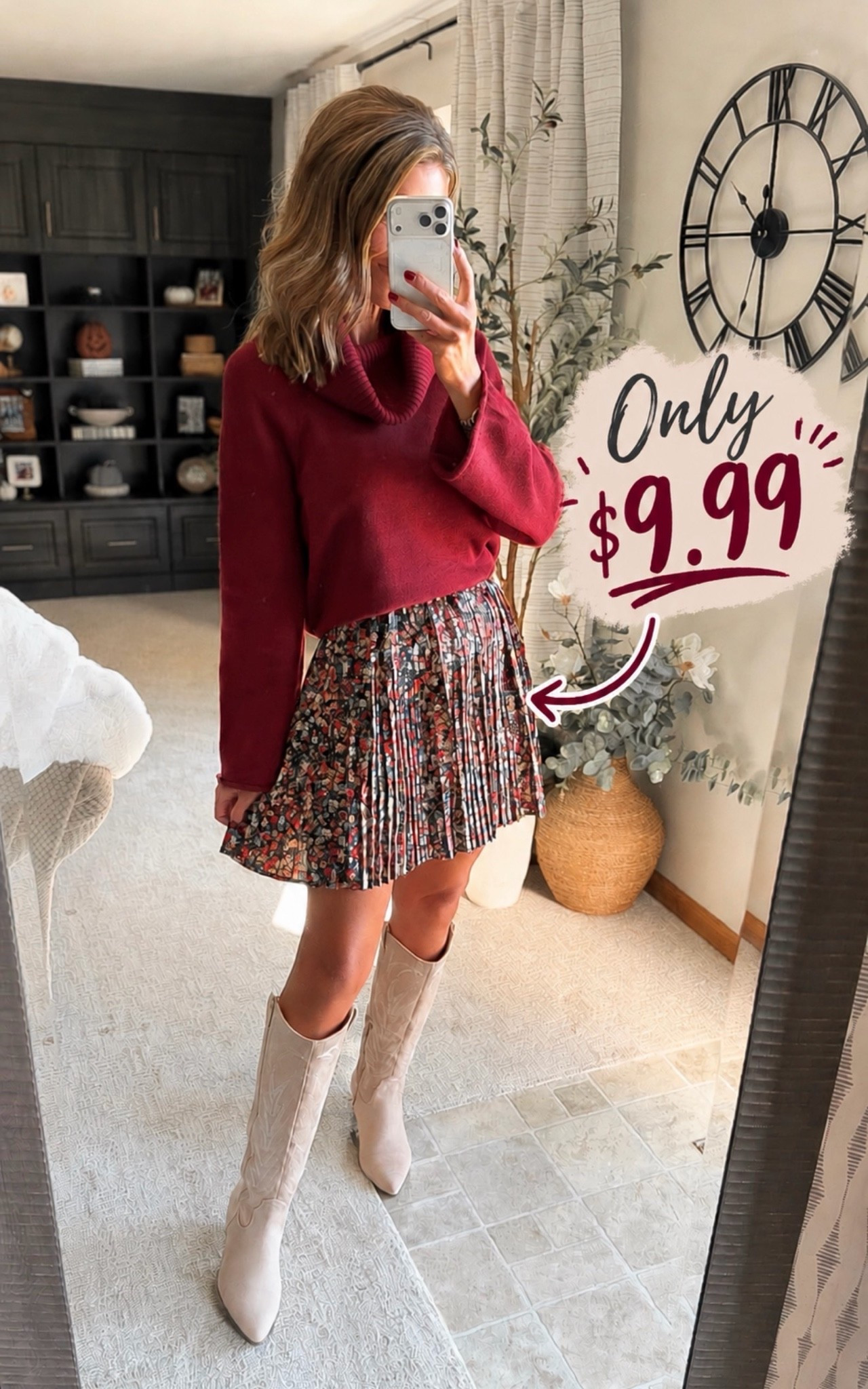 🚨 most sizes restocked in skirt 

Amazon finds. Skirt less than $10!!
Wearing small in sweater and skirt. Linked similar boots.

#LTKSeasonal #LTKOver40