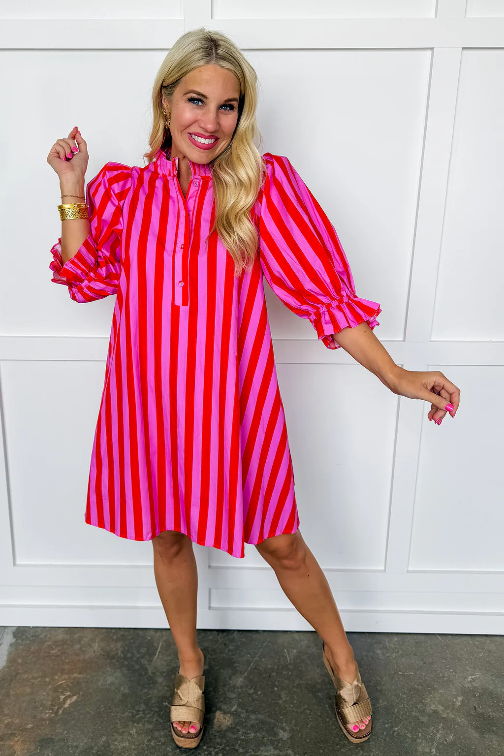 Stripe Me Pretty Dress in Pink & Red | Jules & James Boutique