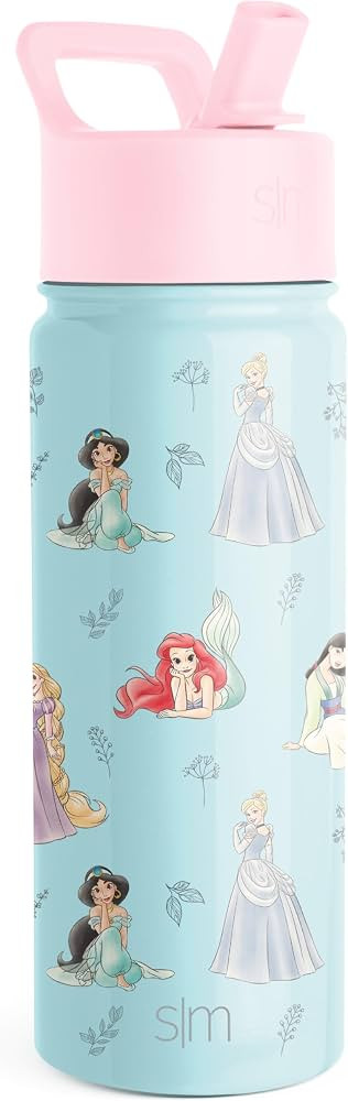 Simple Modern Disney Princess Kids Water Bottle with Straw Lid | Reusable Insulated Stainless Ste... | Amazon (US)