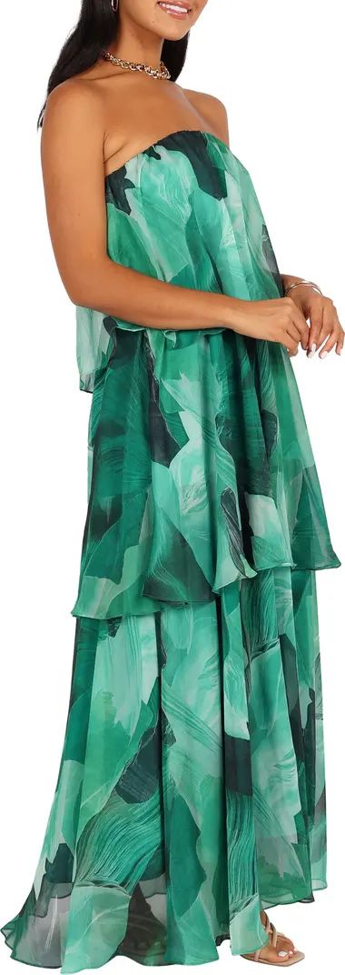 Bloom Strapless Tiered Chiffon Maxi Dress | Nordstrom