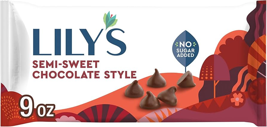 LILY'S Semi-Sweet Chocolate Style No Sugar Added, Baking Chips Bag, 9 oz | Amazon (US)