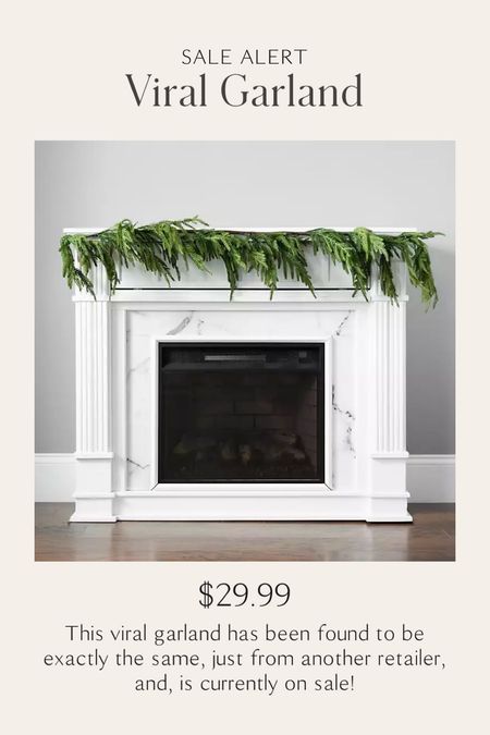 This viral garland has been found to be exactly the same, just from another retailer, and, is currently on sale!
•
Pine natural touch garland, afloral garland, Christmas decor, holiday decor, home decor Sale 

#LTKSeasonal #LTKsalealert #LTKHoliday