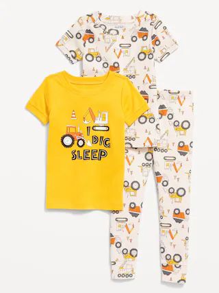 Unisex 3-Piece Snug-Fit Printed Pajama Set for Toddler & Baby | Old Navy (US)