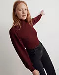 Ribbed Puff-Sleeve Turtleneck Bodysuit | Madewell