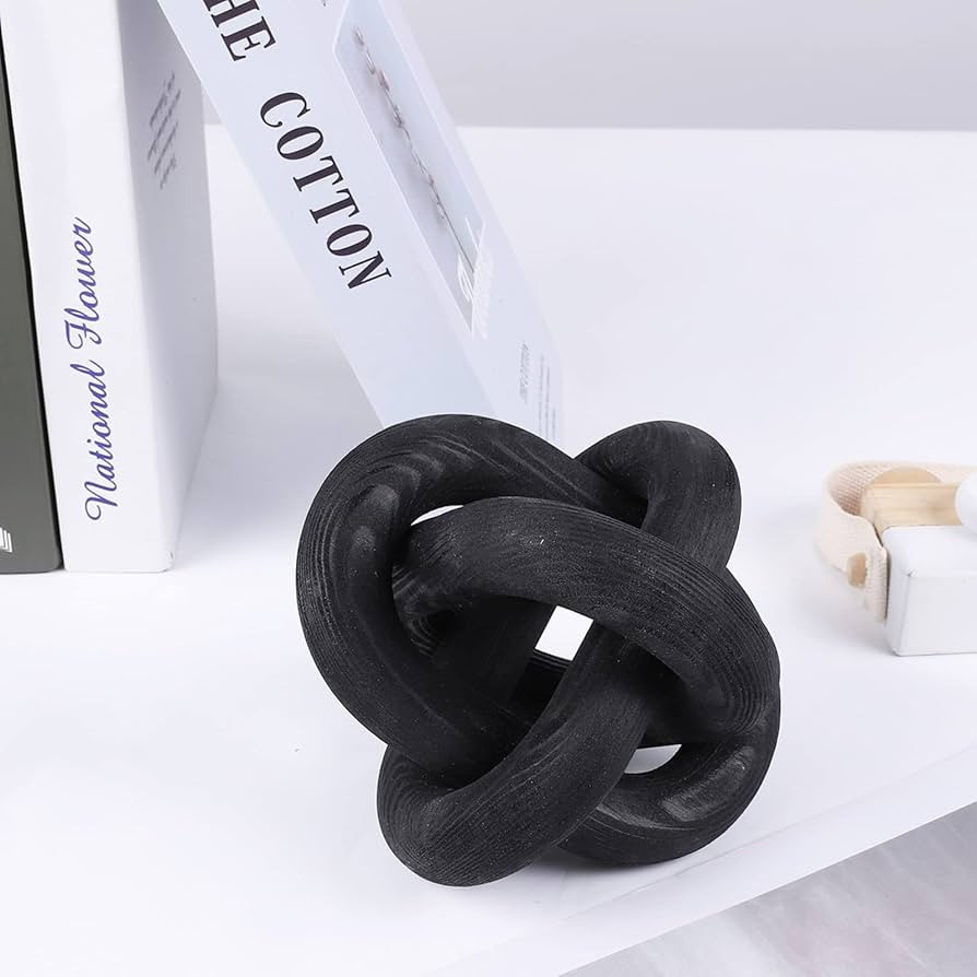 Large Wood Knot Decor, 3-Link Wood Chain Link Decor, Hand Carved Decorative Wood Knot for Coffee ... | Amazon (US)