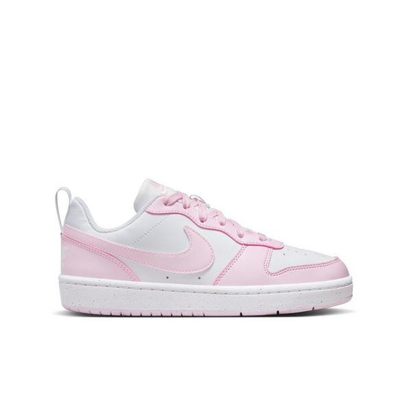 Kids' Nike Court Borough Low Sneakers Big 4.5 Regular White/Pink Foam | Scheels Sports