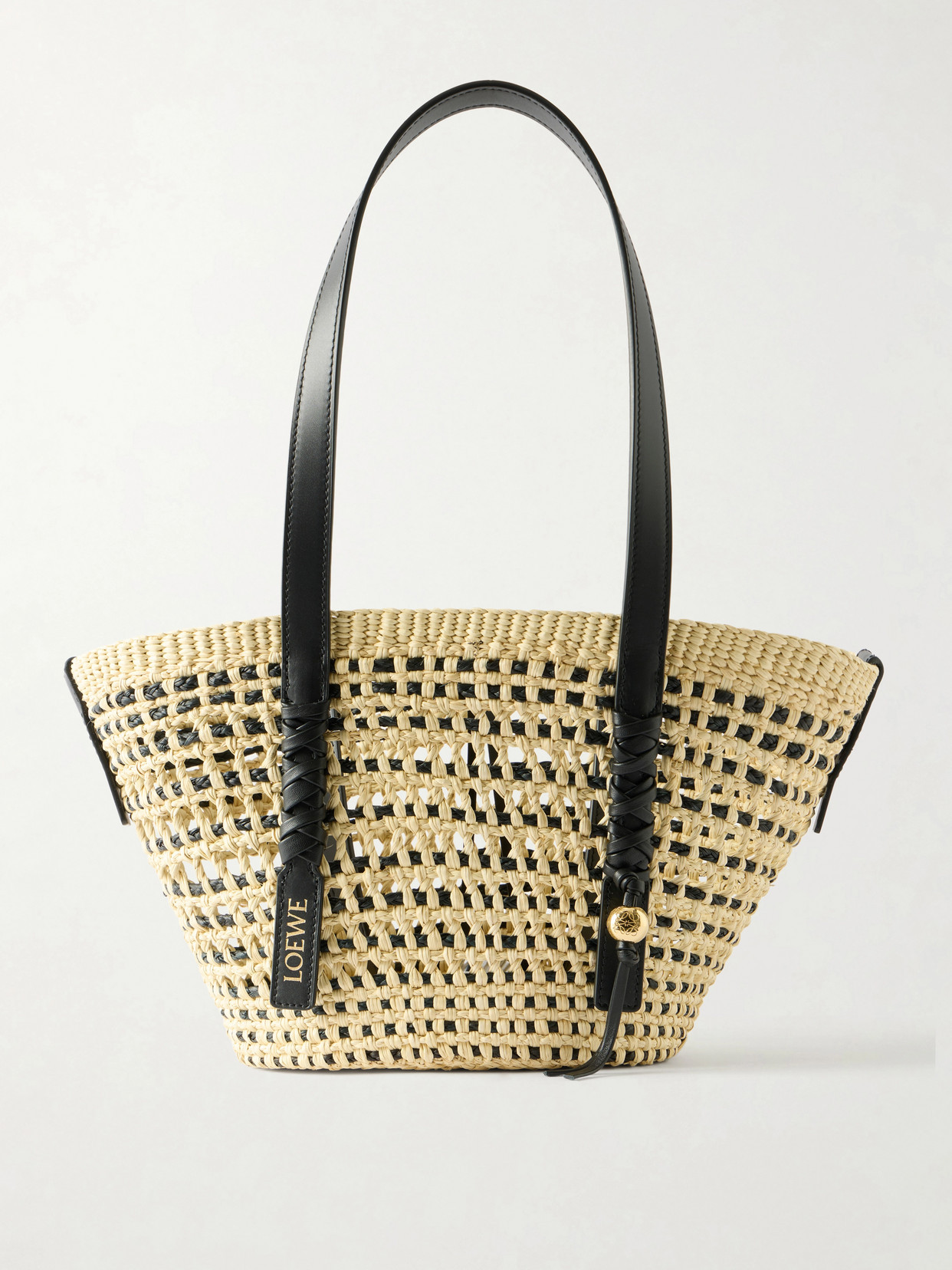 LOEWE - + Paula's Ibiza Braid Basket Small Leather-trimmed Raffia Shoulder Bag - Neutrals | NET-A-PORTER (US)