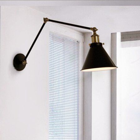 (No Fix) 270° Vintage Retro Industrial Swing Arm Sconce Wall Light Loft Lamp Metal Lampshade Fixture | Walmart (US)