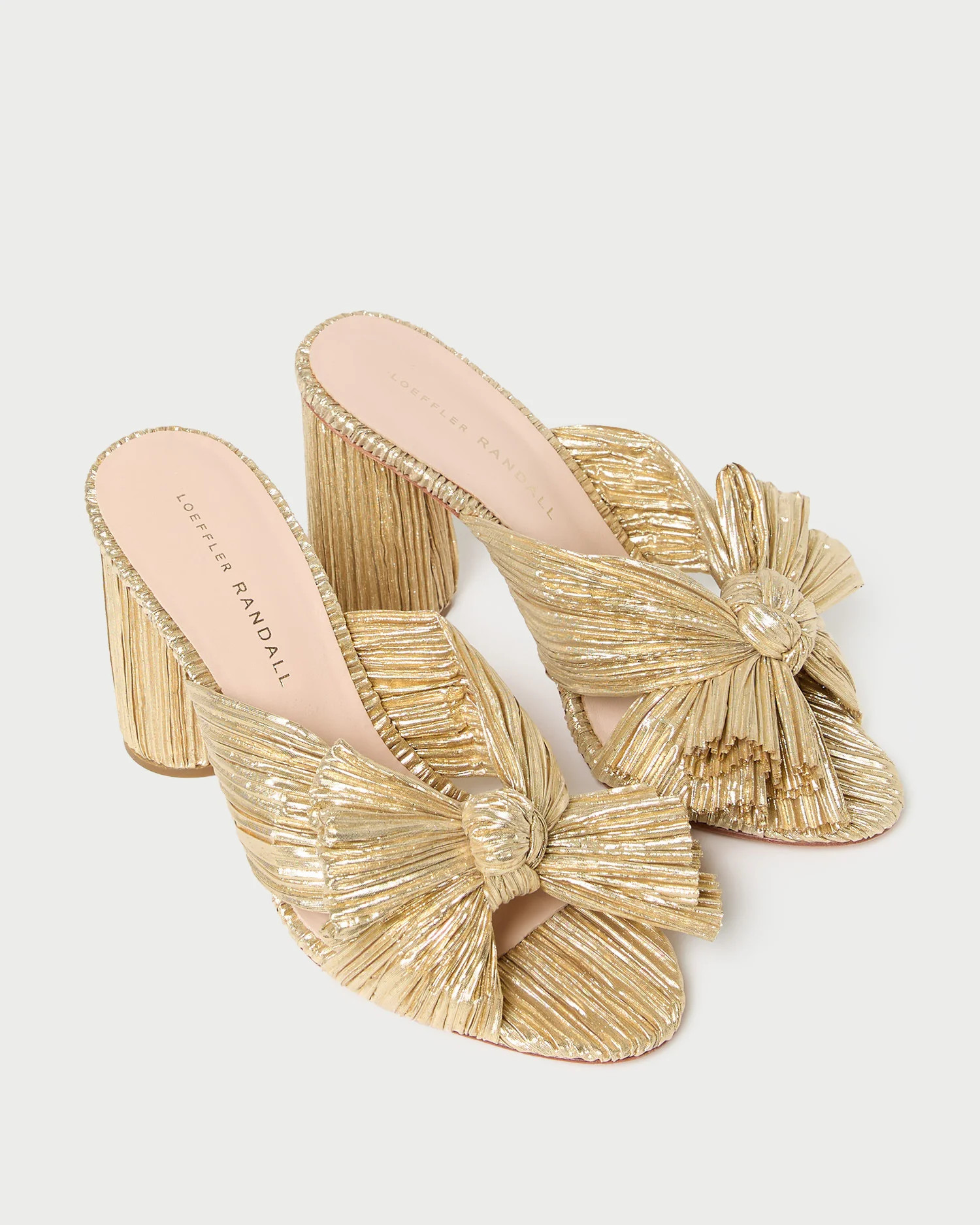 Penny Gold Pleated Bow Heel | Loeffler Randall