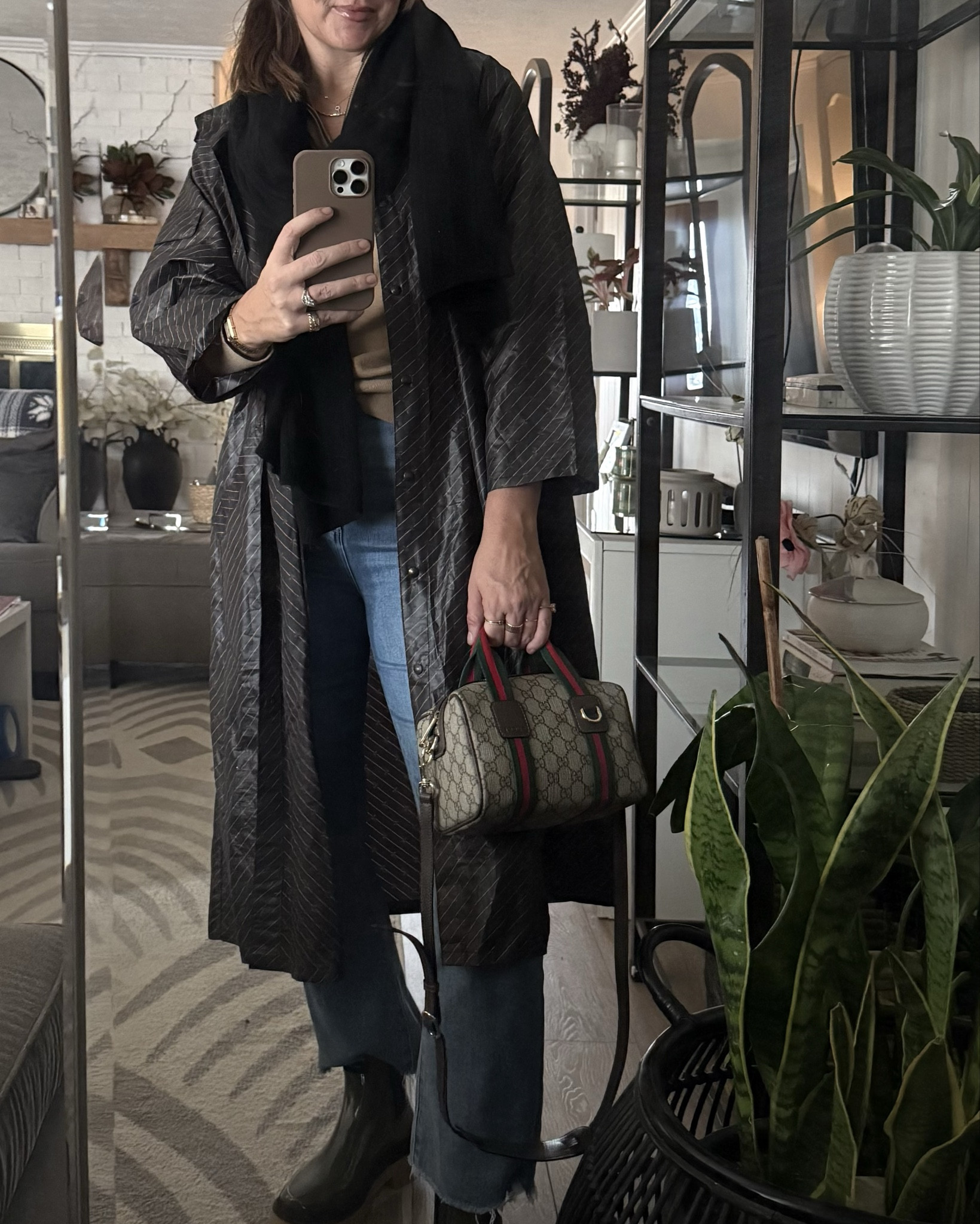 Rainy day outfit | thrift finds | rain boots | Paige denim | gucci bag | lemon jelly boots | #outfitinspo #momoutfit #ltksale #winteroutfit | cashmere scarf

#LTKMidsize #LTKOver40 #LTKmomlife