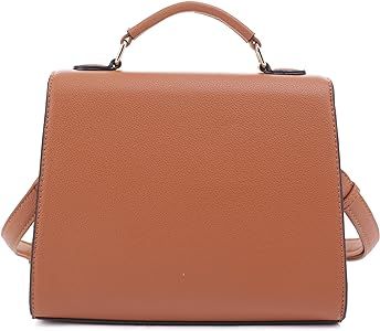 EVVE Women's Top Handle Satchel with Detachable Strap Small Pebbled Leather Crossbody Bag | Amazon (US)
