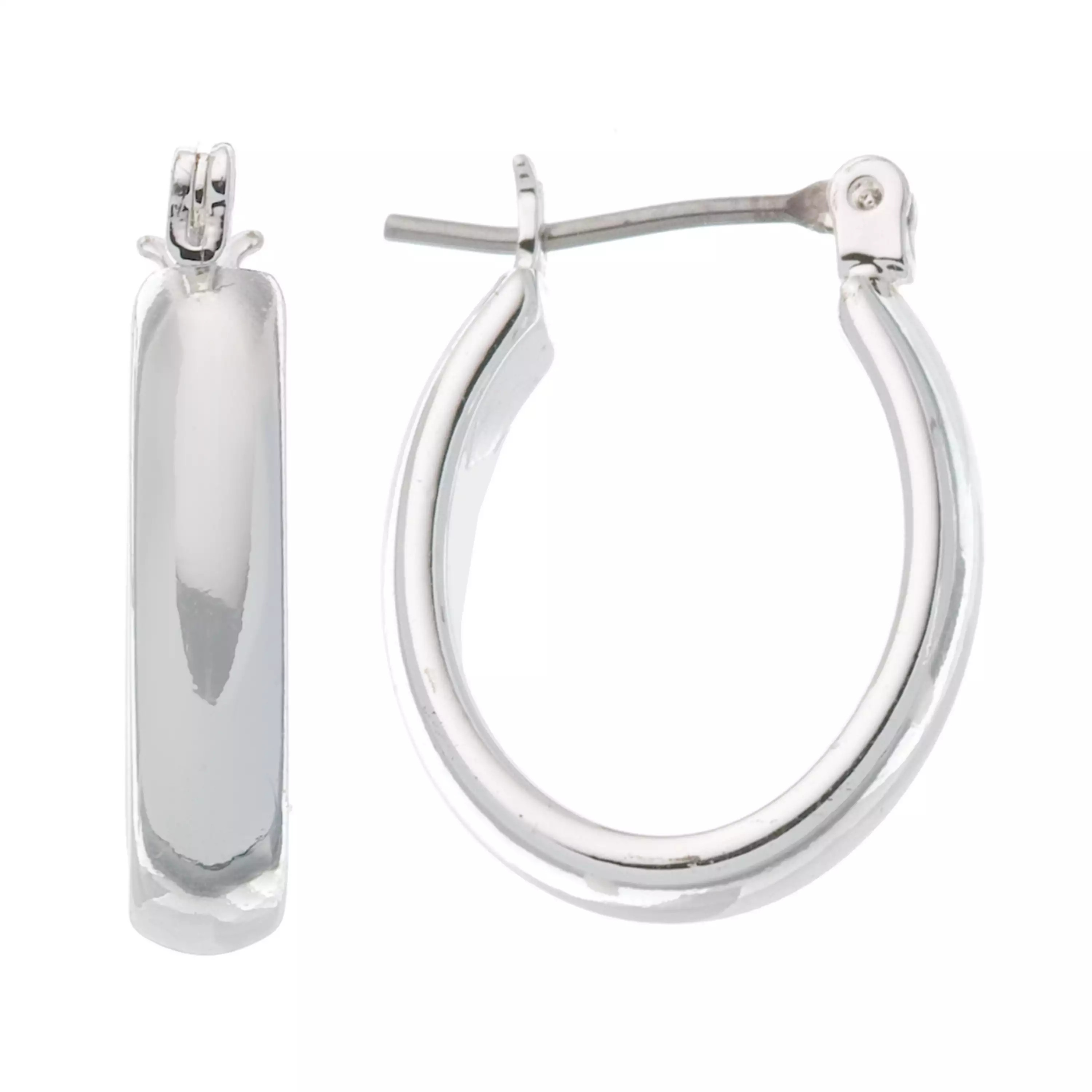 Napier® Silver Tone Oval Hoop Earrings | Kohl's