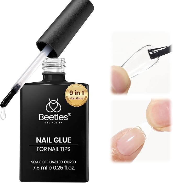 Beetles 9 in 1 Nail Glue Gel for Nail Tips and Clear Acrylic Nails | Amazon (US)