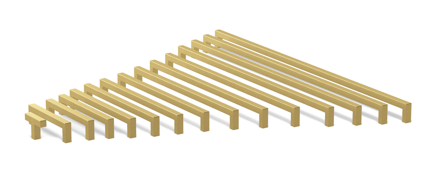 goldenwarm 15Pack Brass Kitchen Cabinet Hardware Gold Drawer Pulls - LSJ12GD192 Square Cupboard B... | Amazon (US)