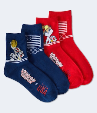 Looney Tunes x Team USA Short Crew Sock 2-Pack | Aeropostale