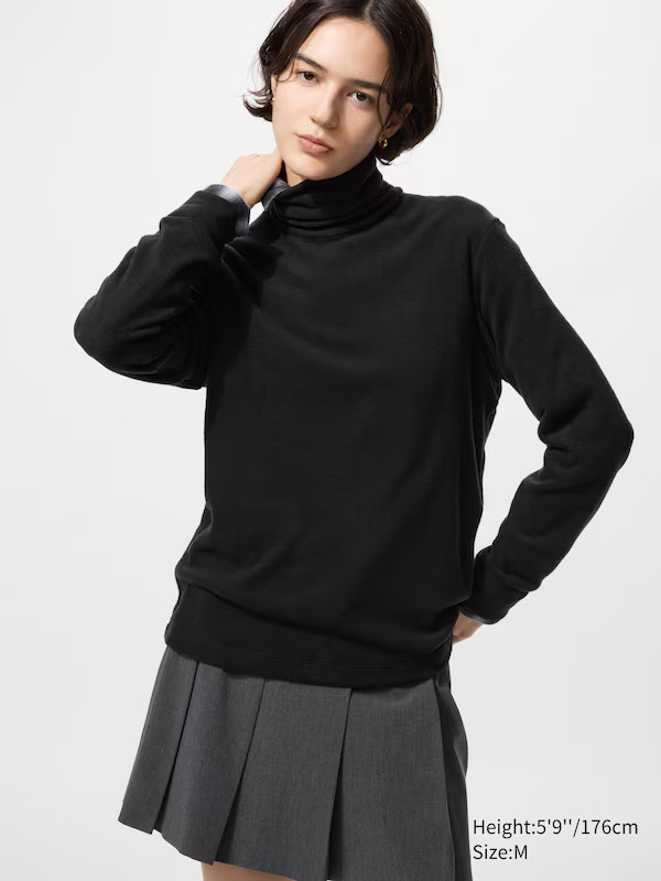 HEATTECH Fleece Turtleneck Long Sleeved Thermal Top | UNIQLO (UK)