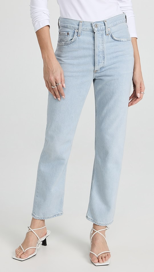 Lana Crop Mid Rise Vintage Straight Jeans | Shopbop