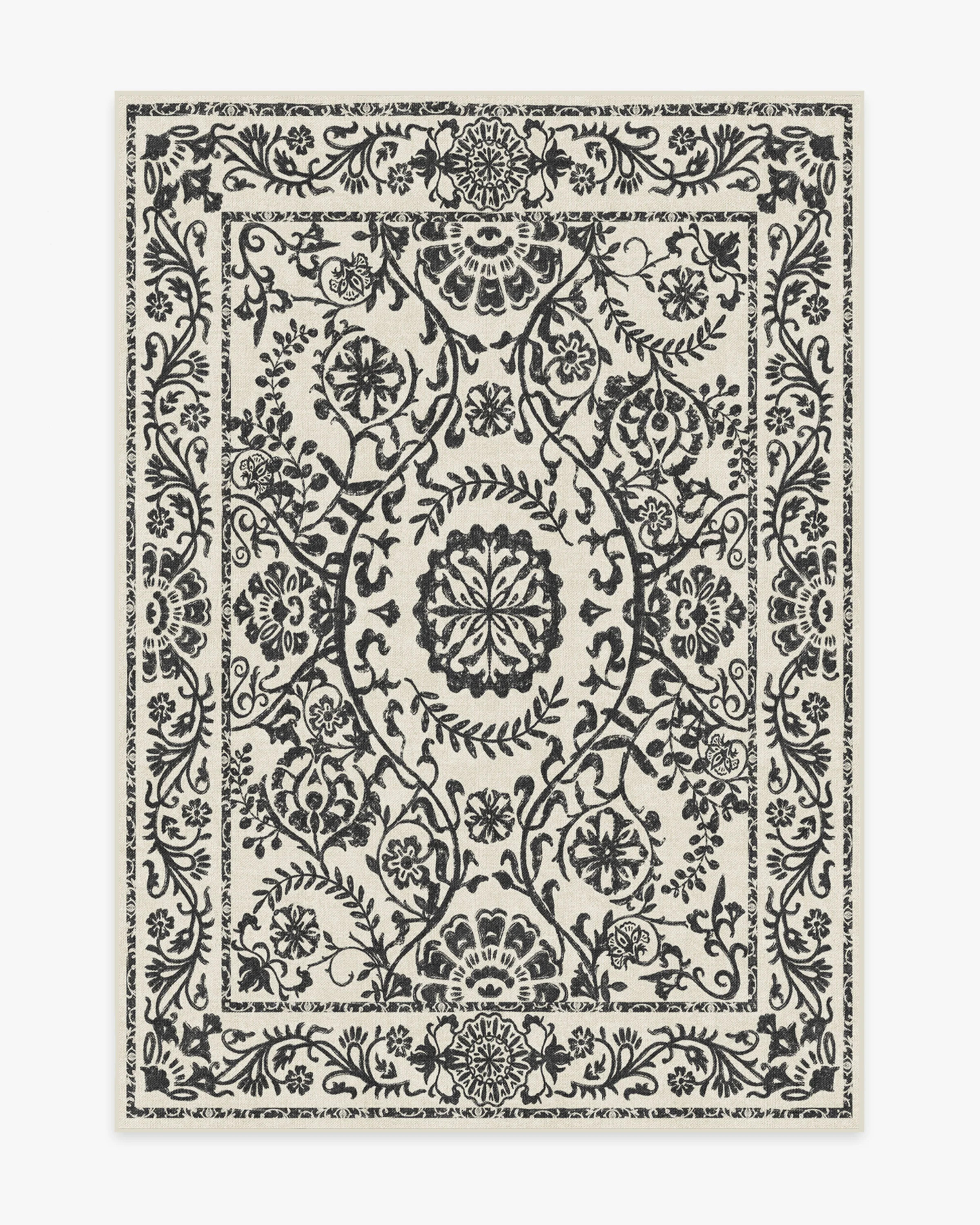 Delphina Black & White Flatwoven Rug | Ruggable US | Ruggable