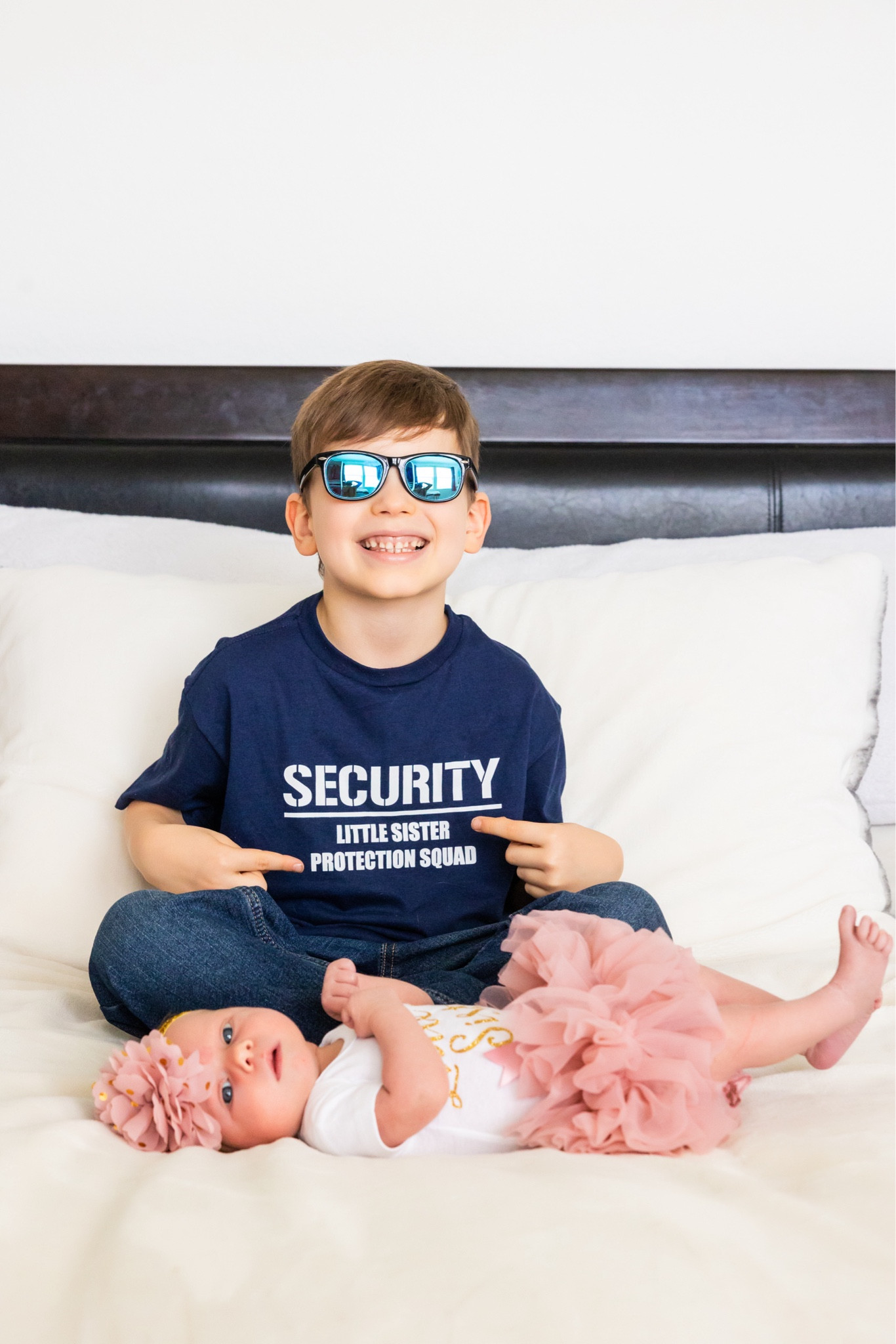 Big brother and little sister! This Security Little Sister Protection Squad t-shirt is awesome! This Little Sister outfit was absolutely precious for Arabella’s newborn photoshoot!

I also linked more Amazon baby favorites!

newborn baby girl outfit, little sister baby outfits with headband, newborn photos, newborn girl photo, bro and sis, siblings, family

#LTKKids #LTKFamily #LTKBaby
