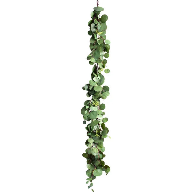 Darby Creek Trading | Real Touch Seeded Silver Dollar Eucalyptus Garland (Green, Size 4 Feet) | Maisonette | Maisonette
