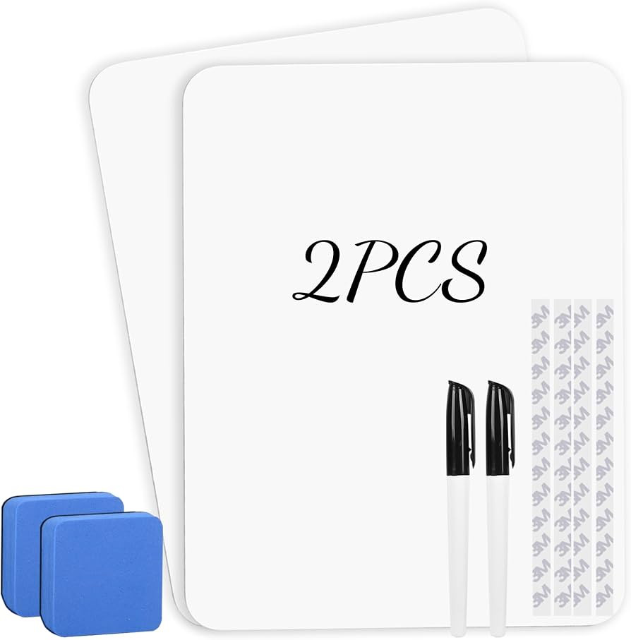 2 PCS Mini Whiteboards, 9" x 12" Small Double Sided Dry Erase Board, Portable White Boards for St... | Amazon (US)