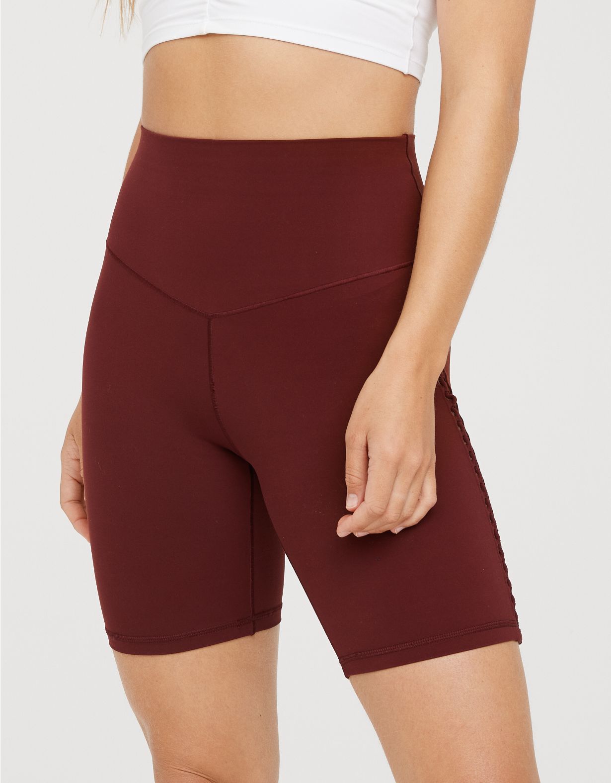 OFFLINE By Aerie Real Me Xtra Macrame 7" Bike Short | American Eagle Outfitters (US & CA)