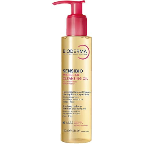 Bioderma Sensibio Micellar Cleansing Oil, 1st Ecobiological Micellar Formula Gentle Face Cleanser That Deeply Cleanses, Soothes & Nourishes Skin with Oil-to-Milk Texture, Fragrance-Free, 5 Fl Oz | Amazon (US)