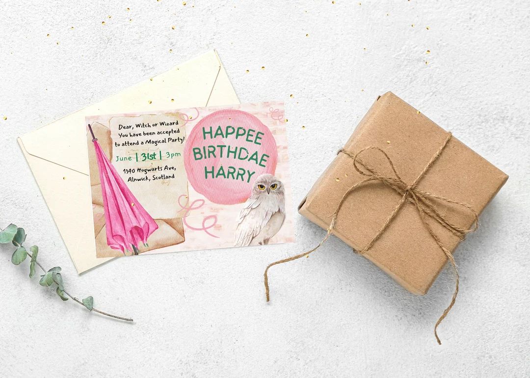 HAPPEE Birthdae Harry / Invitation / Hagrid Invite / Harry Potter Birthday Invite / Hogwarts / Gi... | Etsy (US)