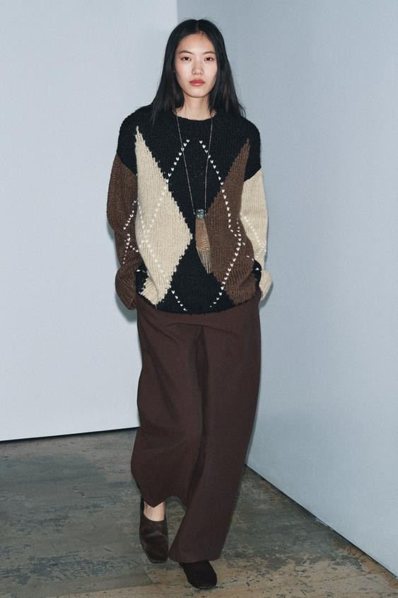 DIAMOND KNIT JUMPER | Zara UK