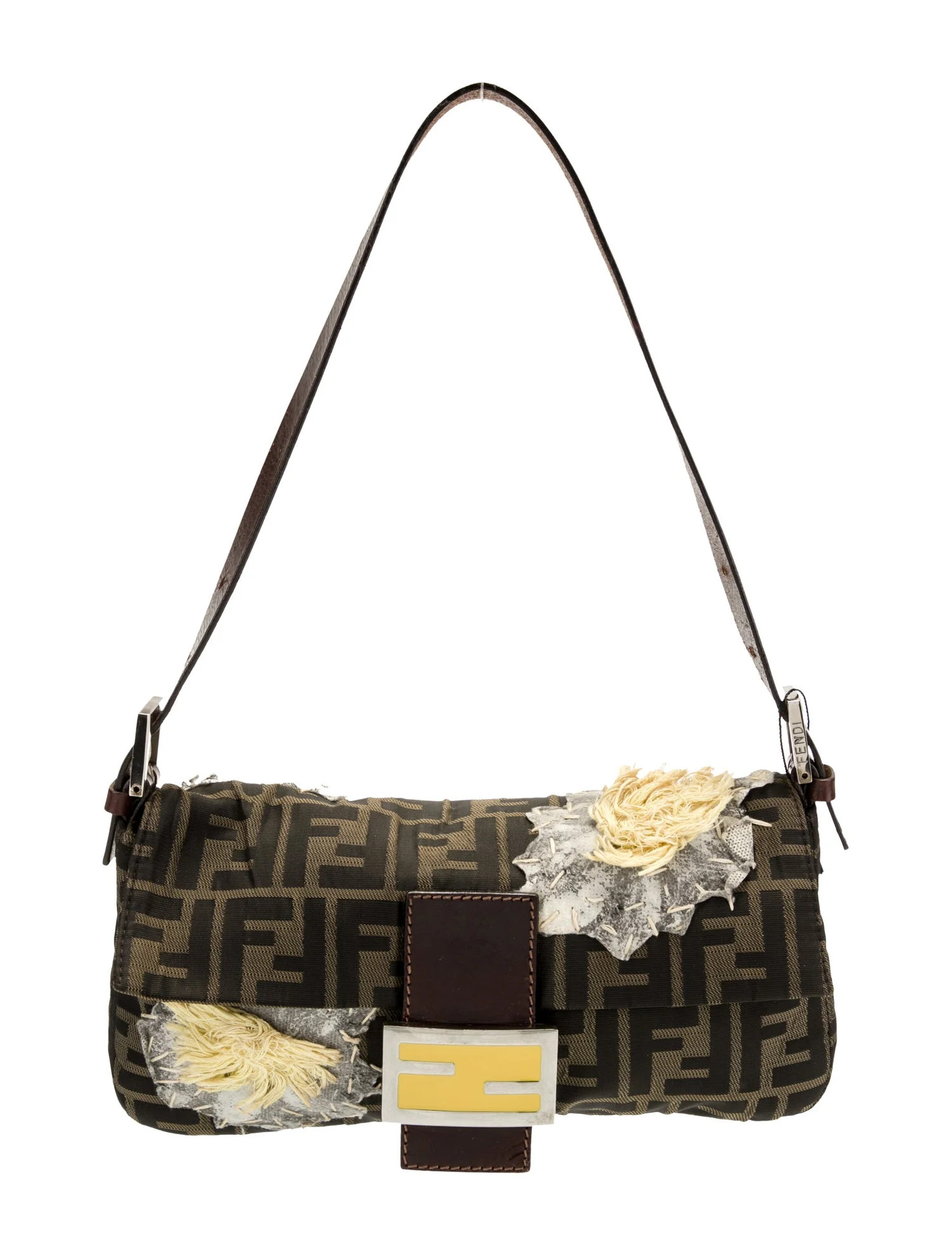 Canvas Baguette Zucca FF Logo Shoulder Bag Vintage | The RealReal