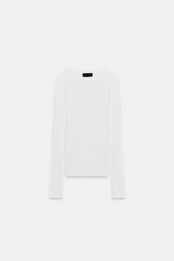 FINE KNIT SEMI-SHEER TOP | Zara UK