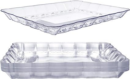 12 Plastic Serving Trays – Serving Platters | 9"X13" | Rectangular Disposable Party Platters an... | Amazon (US)