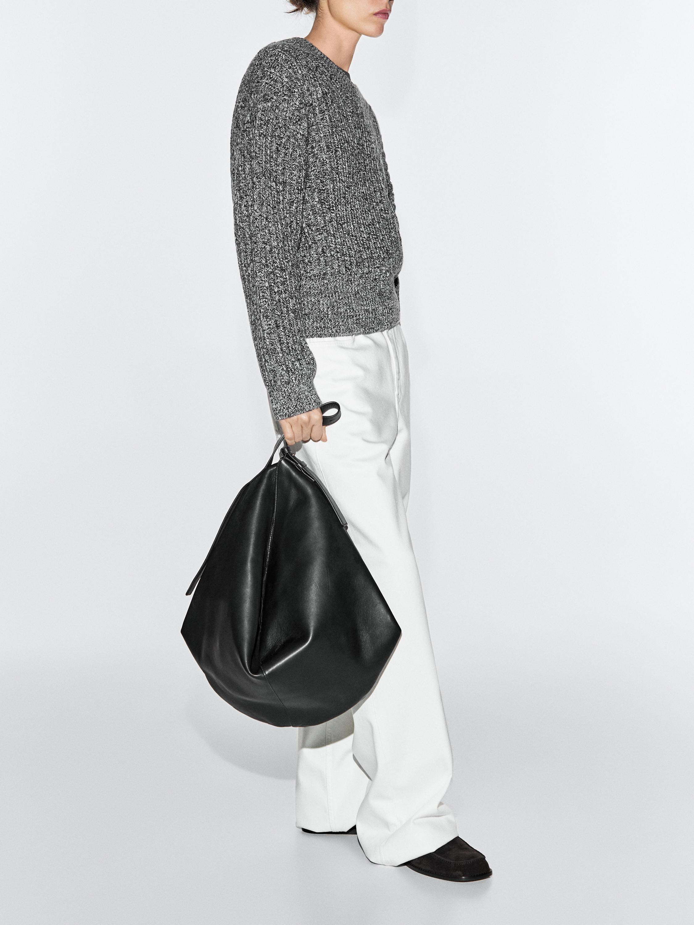 Medium nappa leather bag | Massimo Dutti UK