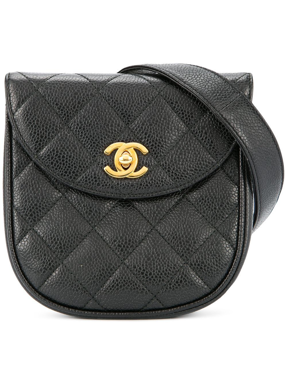 Chanel Vintage diamond quilted belt bag - Black | FarFetch US
