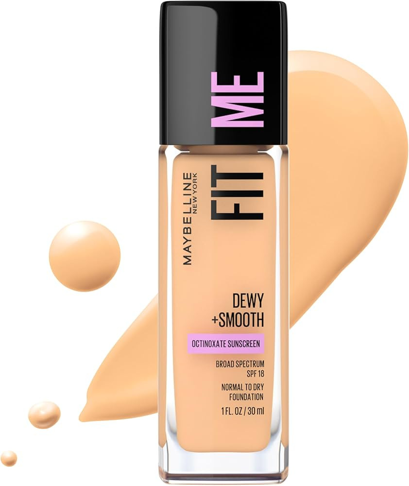 Maybelline Fit Me Dewy + Smooth Liquid Foundation Makeup, Sandy Beige, 1 Count (Packaging May Var... | Amazon (US)