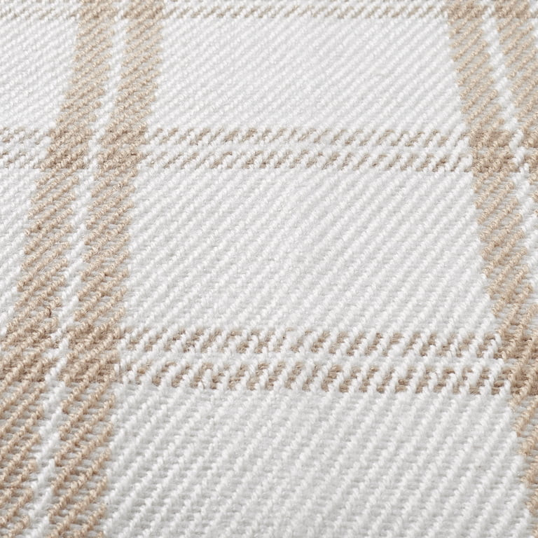 My Texas House Tan Check Fringe Indoor/Outdoor Layering Rug, 38" x 58" - Walmart.com | Walmart (US)