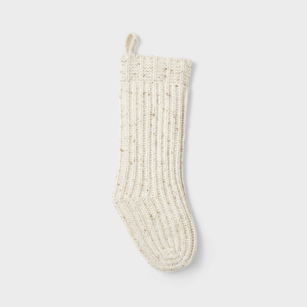 Knit Christmas Elongated Holiday Stocking Cream - Threshold™ designed with Studio McGee | Target