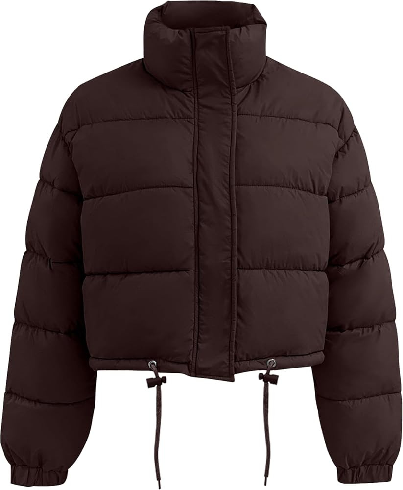 Flygo Women Cropped Puffer Jacket Winter Long Sleeve Quilted Puffy Bubble Padded Short Coats with... | Amazon (US)