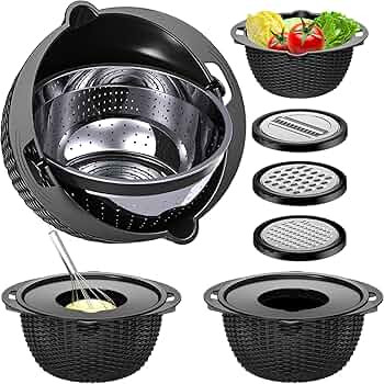 4-1 Colander with Bowl Set - Pasta Strainer - Colander for Kitchen - Strainers and Colanders Rice... | Amazon (US)
