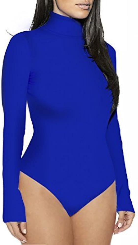 Sumtory Women High Neck Top Bodysuit Long Sleeve Bodycon Romper Solid Thong Leotard | Amazon (US)