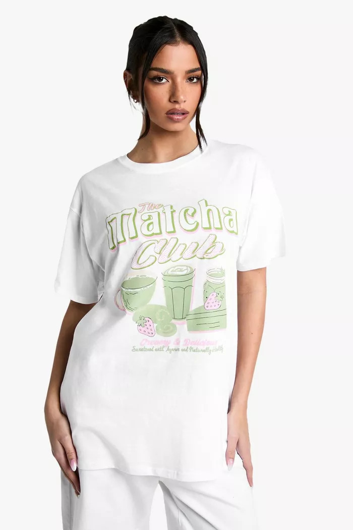 Matcha Club Oversized T-shirt | Boohoo.com (UK & IE)