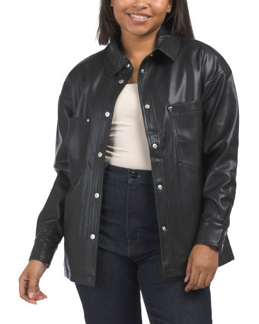 Long Sleeve Faux Leather Jacket | TJ Maxx
