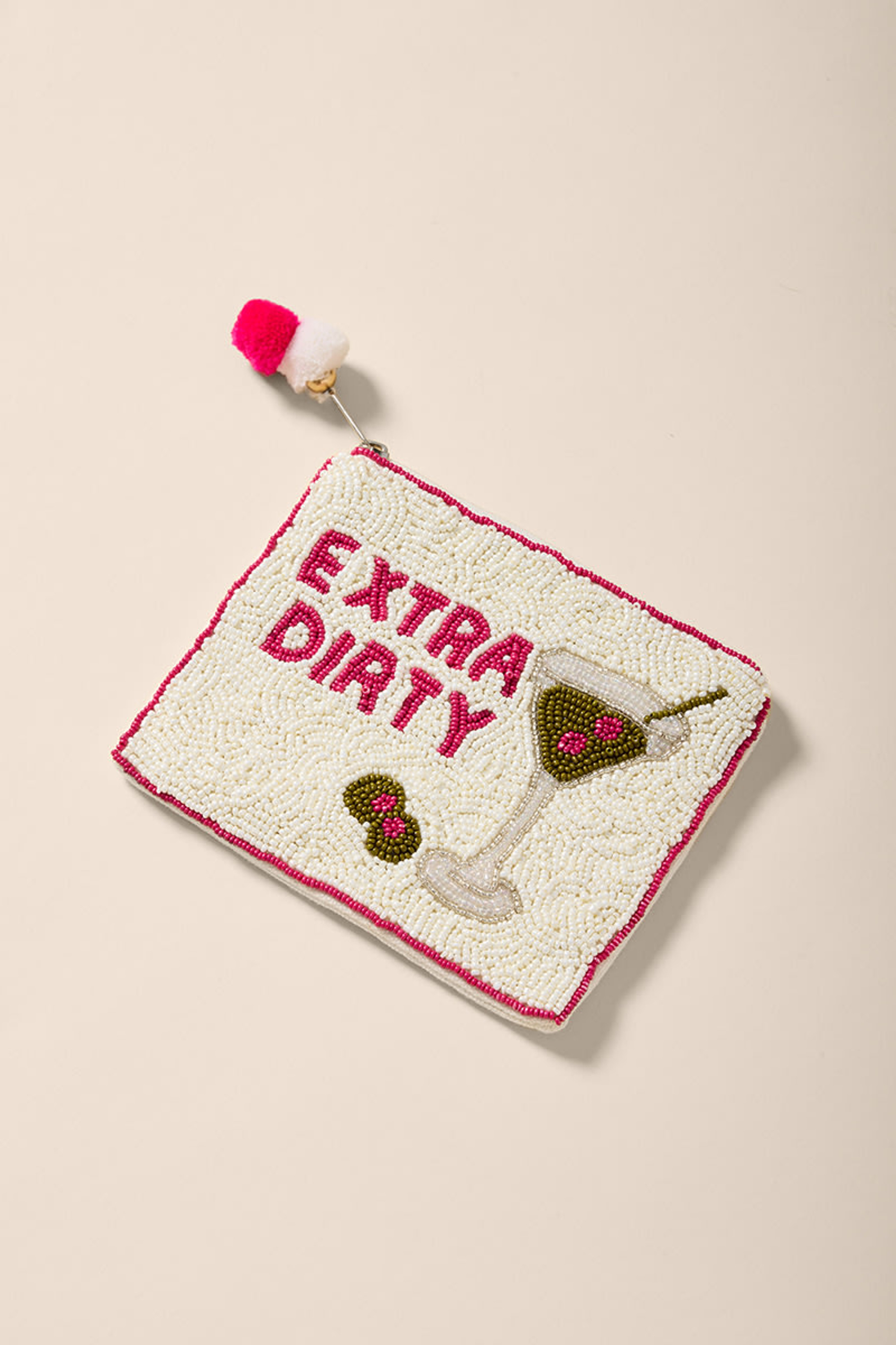 Extra Dirty Martini Beaded Pouch | Francesca's