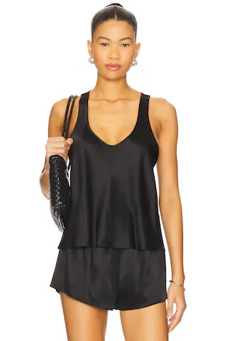 Enza Costa Silk Satin Tank Top in Black from Revolve.com | Revolve Clothing (Global)