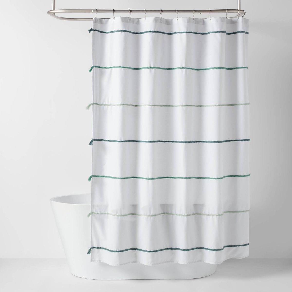 Striped with Tassels Kids' Shower Curtain Blue - Pillowfort™ | Target